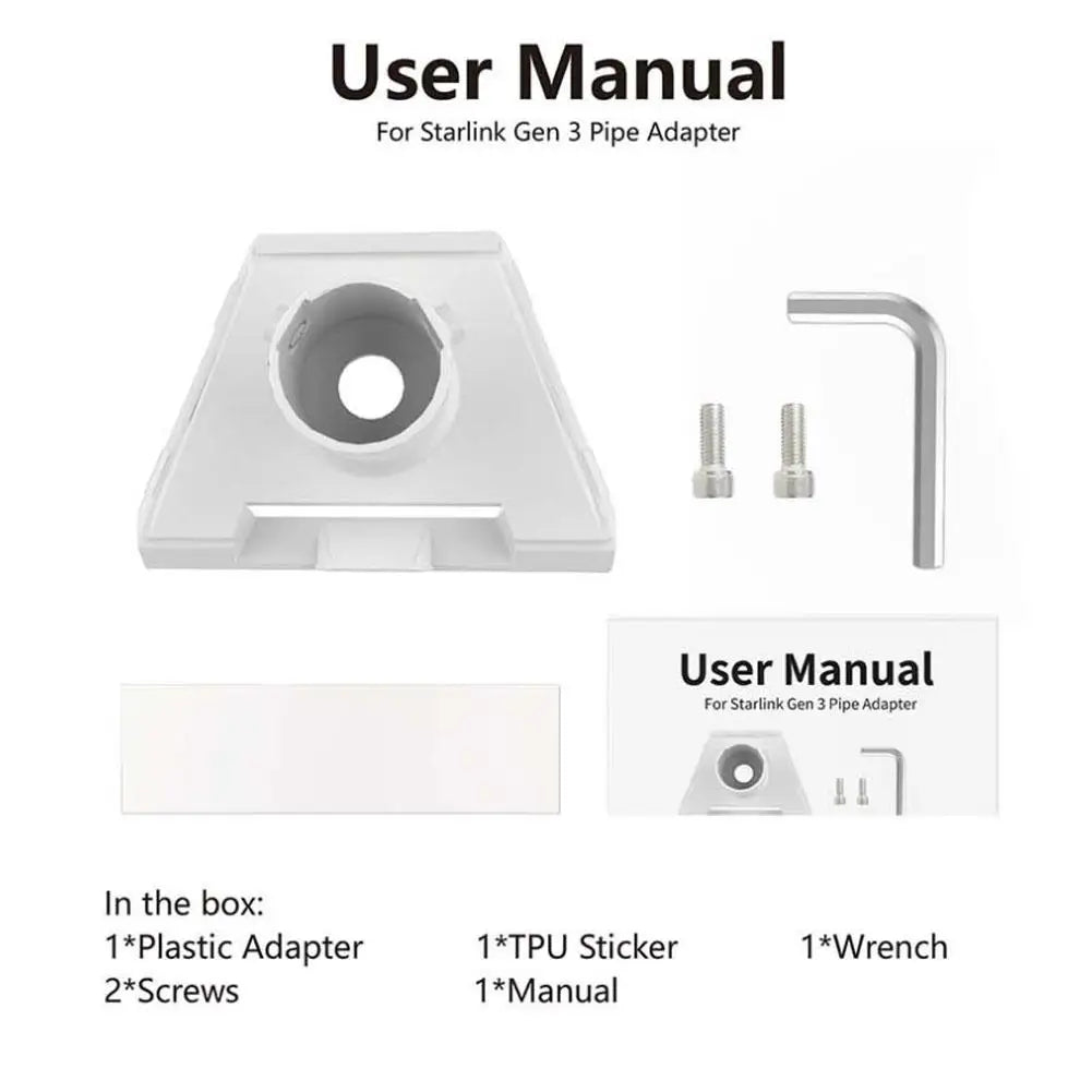 1 Set for Starlink Gen3 Pipe Adapter Roof Wall Mount Connecting Rod Mount Stand Roof Adapter Holder Standard Connector