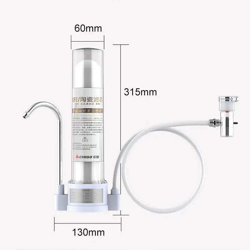 80L/H Household Straight Drink Water Purifier Tap Water Filter for Kitchen Front Faucet Drinking Filtro Washable Ceramic Filter