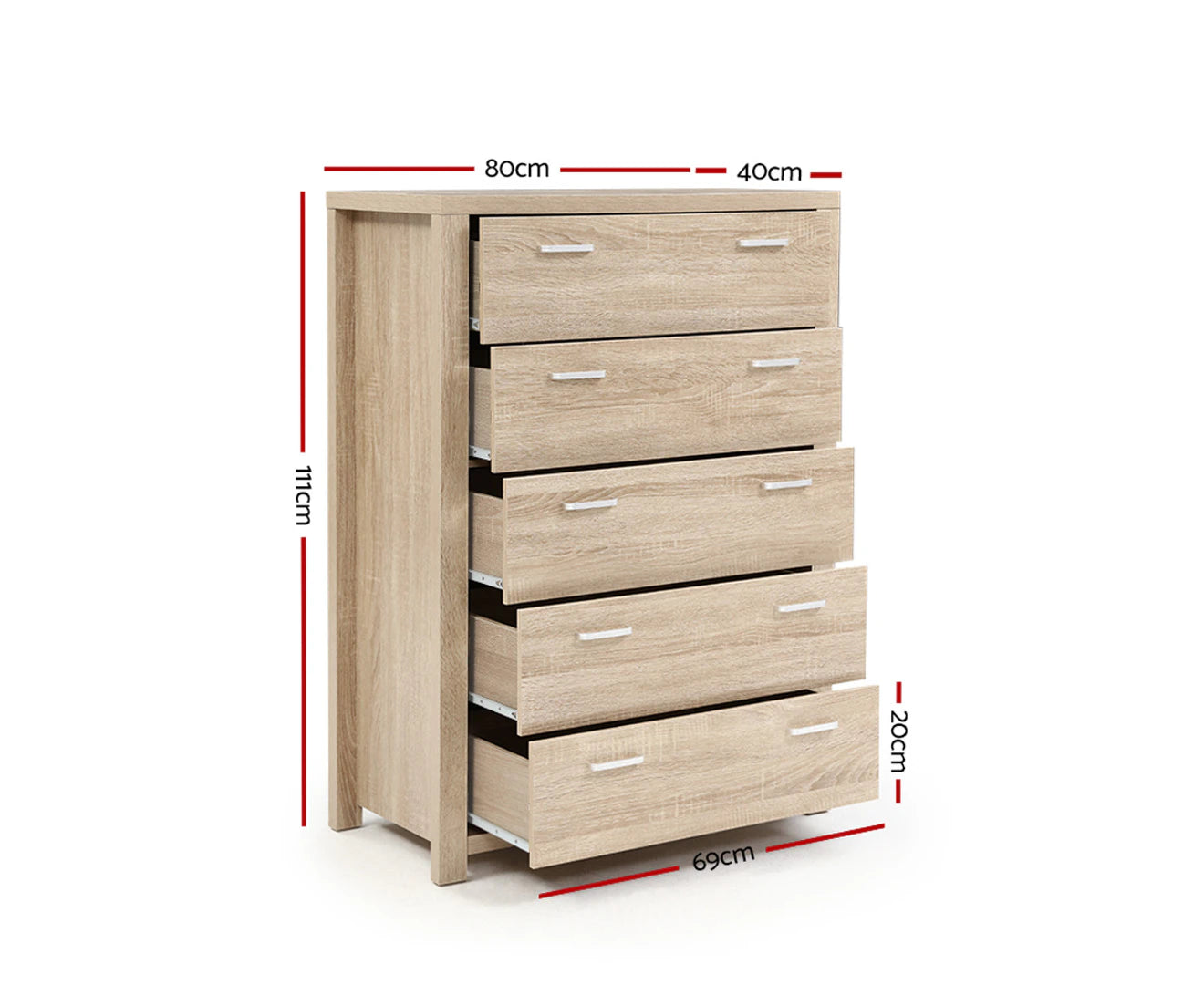 5 Chest of Drawers - MAXI Pine