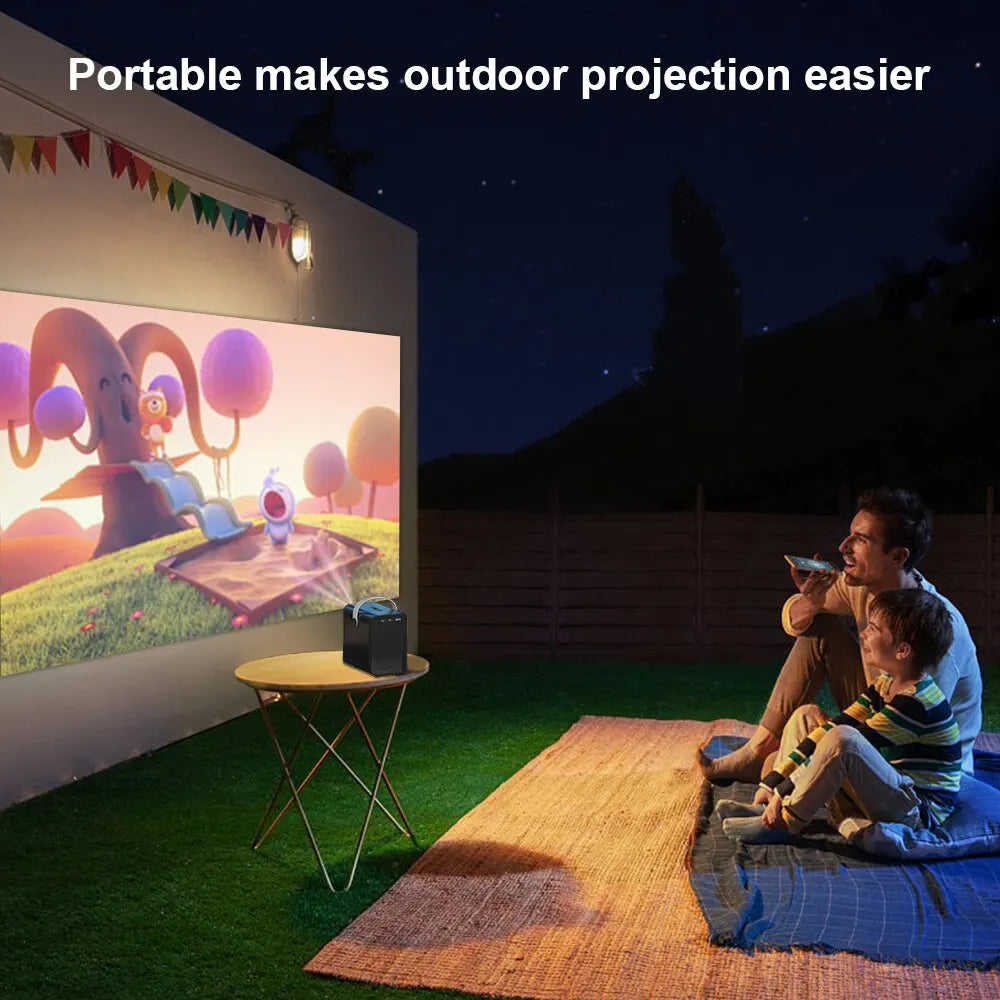 Android Smart Mini Projector 300ANSI Lumen Portable Projector 4K with WIFI Bluetooth 1080P Home Movie Theater Beamer