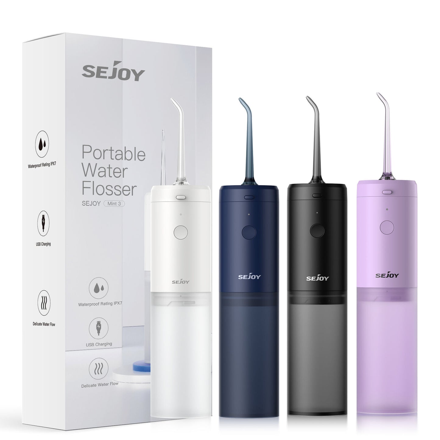 SEJOY Water Flosser Dental Oral Irrigator Portable Rechargeable Teeth Cleaner