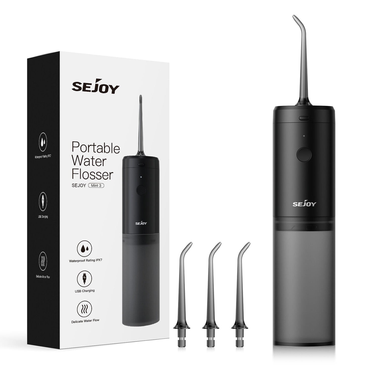 SEJOY Water Flosser Dental Oral Irrigator Portable Rechargeable Teeth Cleaner