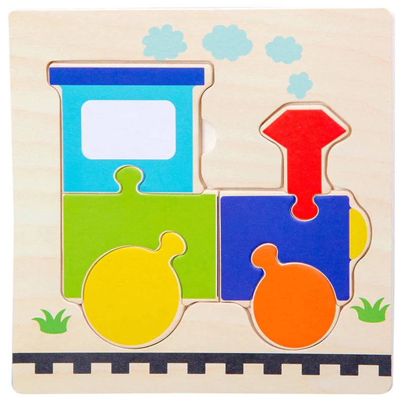 High Quality 3D Wooden Puzzles Educational Cartoon Animals Early Learning Cognition Intelligence 