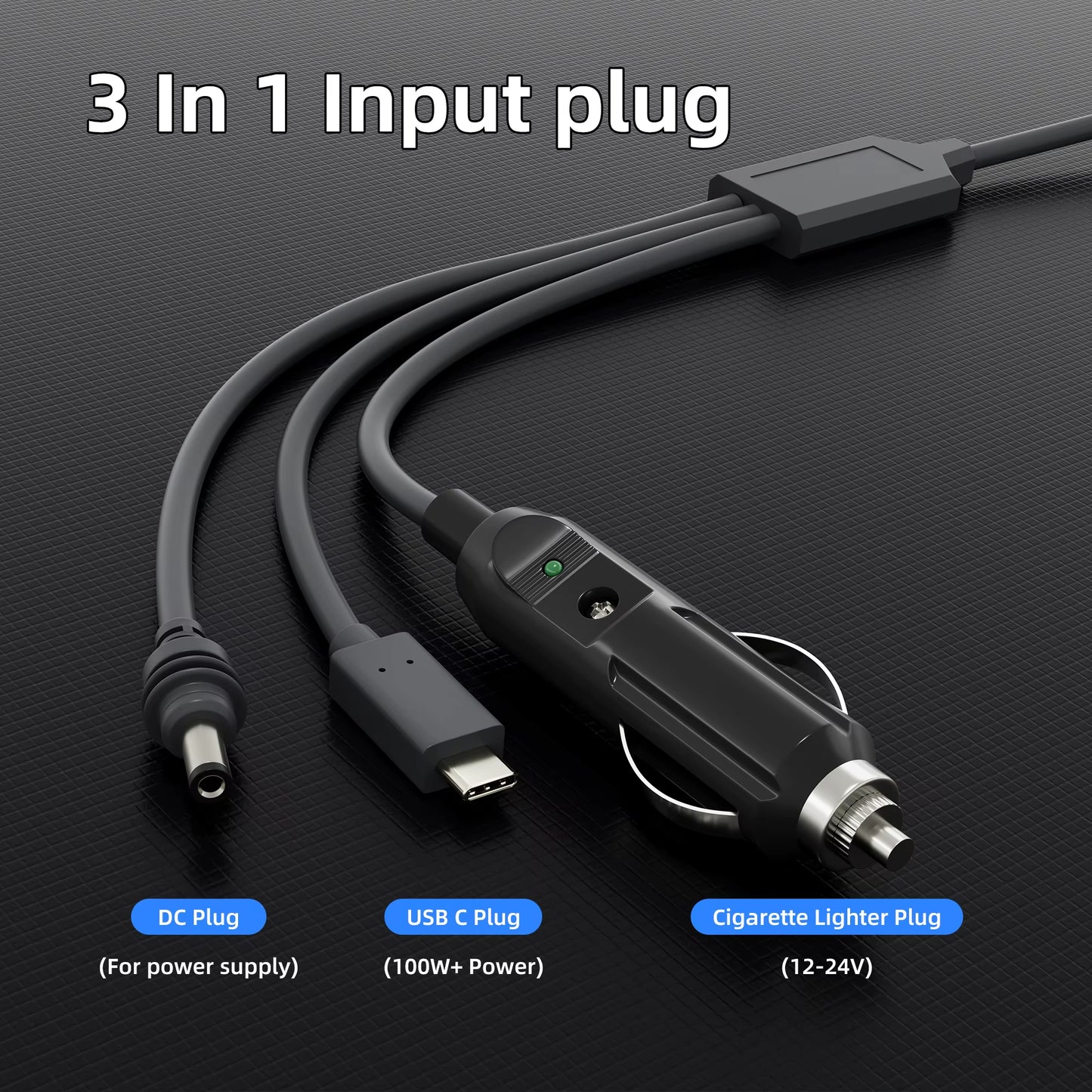 Starlink Mini 3 in 1 DC Power Cable 10FT 100W USB C 12-24V Cigarette Lighter Plug and DC Male Power Cable Cord for Starlink Mini