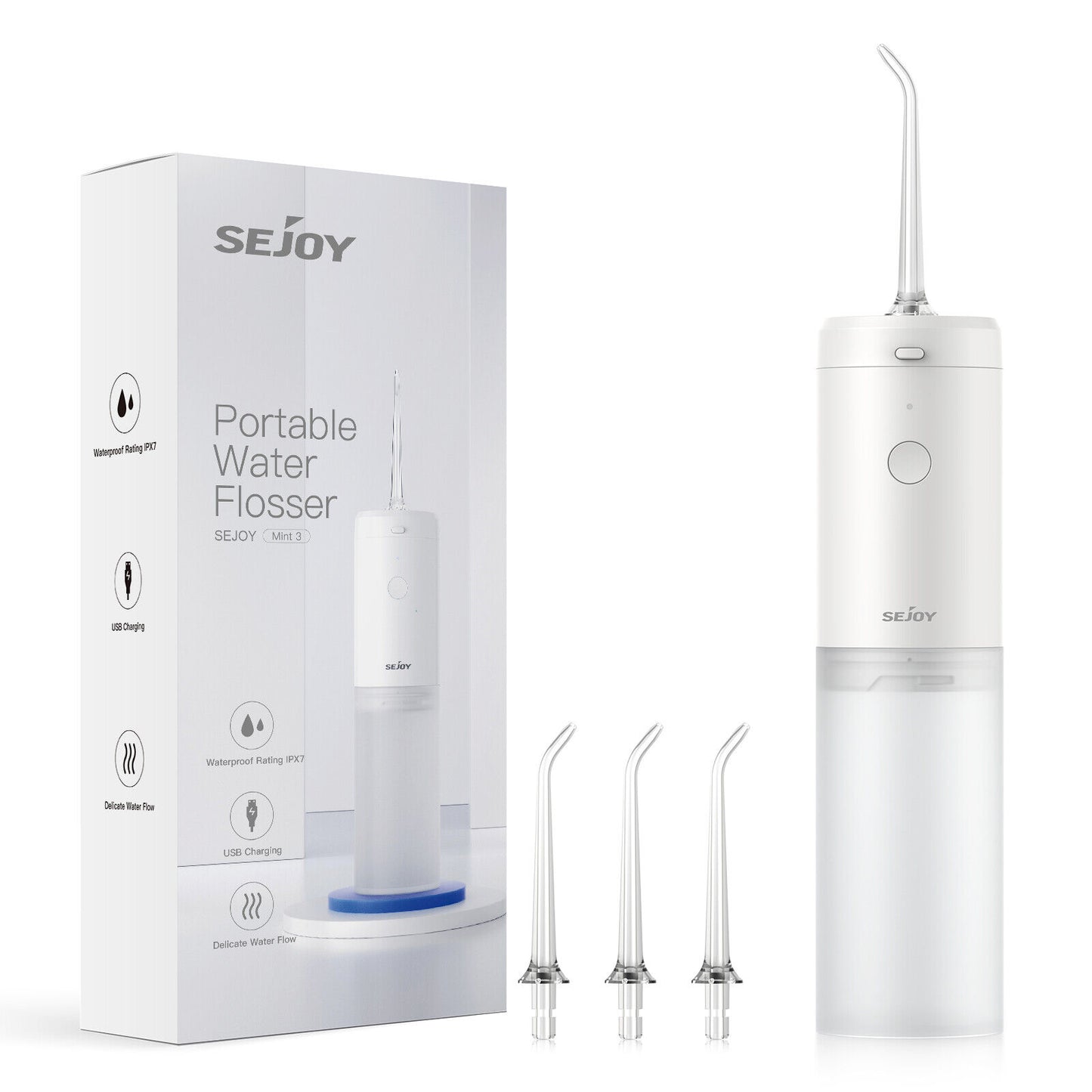 SEJOY Water Flosser Dental Oral Irrigator Portable Rechargeable Teeth Cleaner