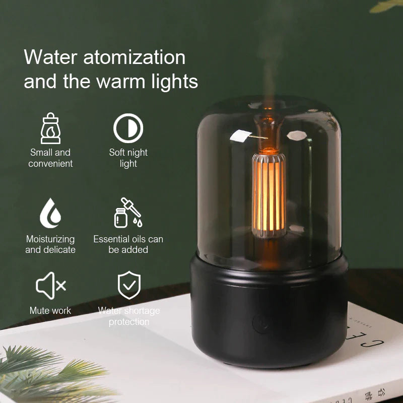 KINSCOTER Portable Mini Aroma Diffuser USB Air Humidifier Essential Oil Night Light Cold Mist Maker