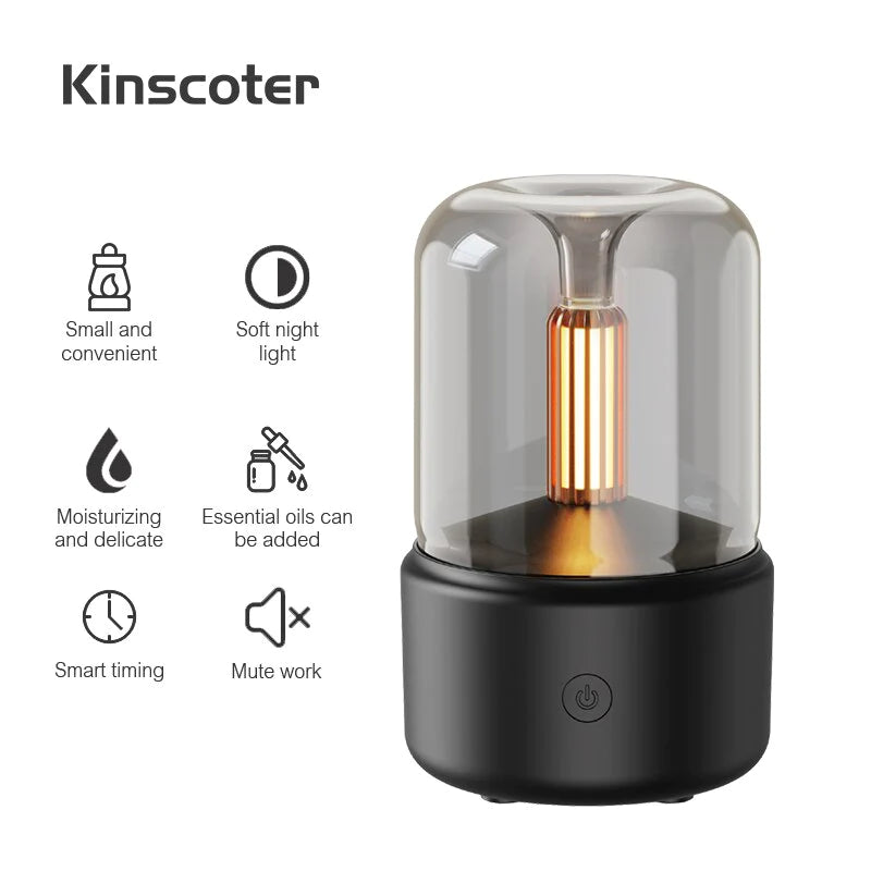 KINSCOTER Portable Mini Aroma Diffuser USB Air Humidifier Essential Oil Night Light Cold Mist Maker