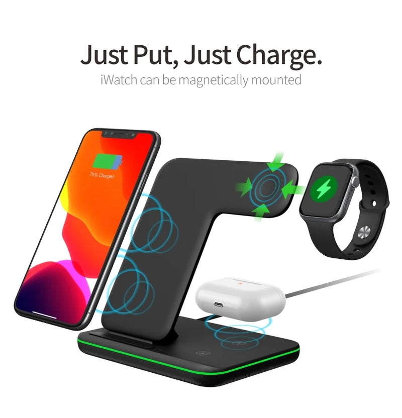 3 in 1Wireless Charger for Apple 14 13 12 Pro Max Mini Airpods Pro Iwatch Applewatch 8 7 SE 2 Stand