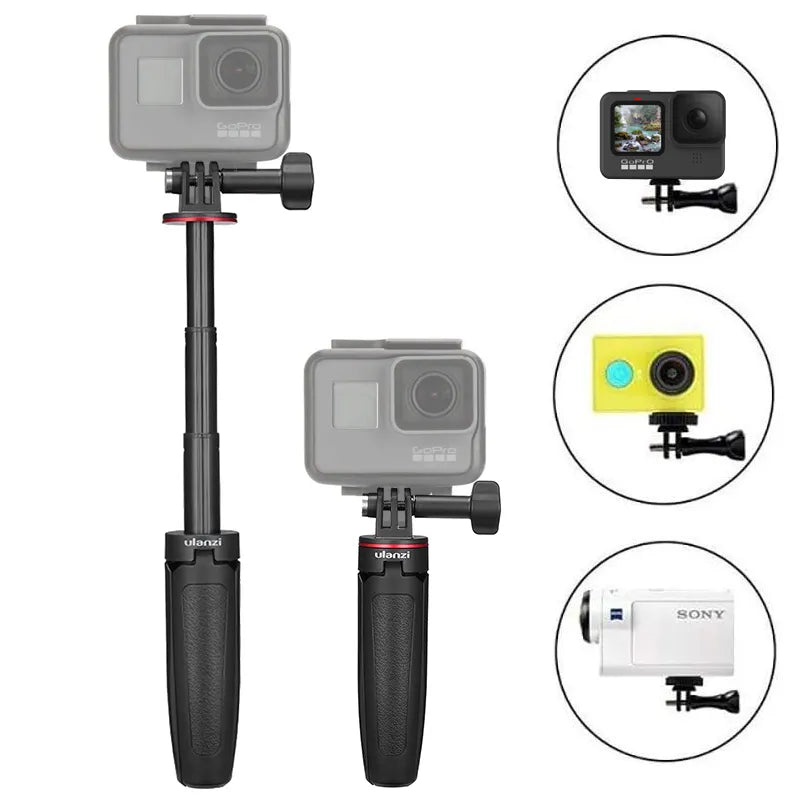 MT-09 Extend Gopro Vlog Tripod Mini Portable Tripod for Gopro Hero 12 11 10 9 8 7 6 Black Session Osmo Action Insta360 X3