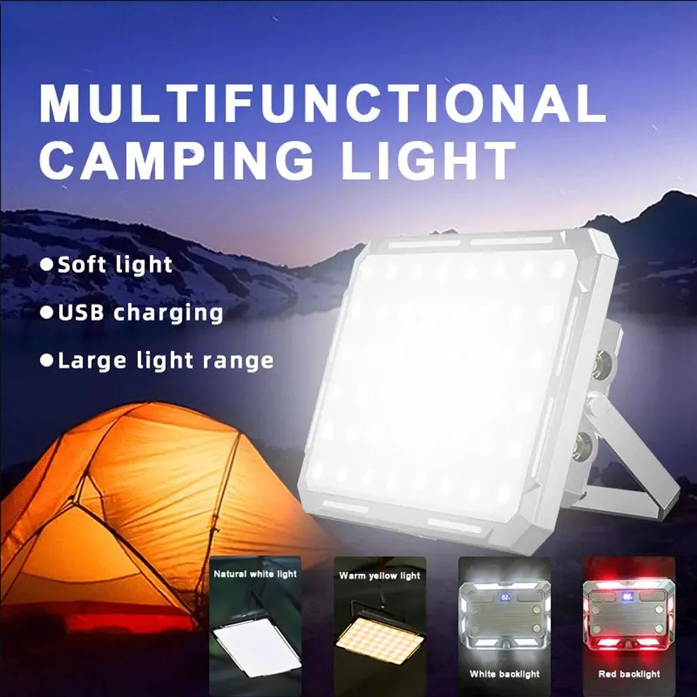 Portable LED Camping Tent Light Rechargeable Searchlight High Power Outdoor Emergency Lighting