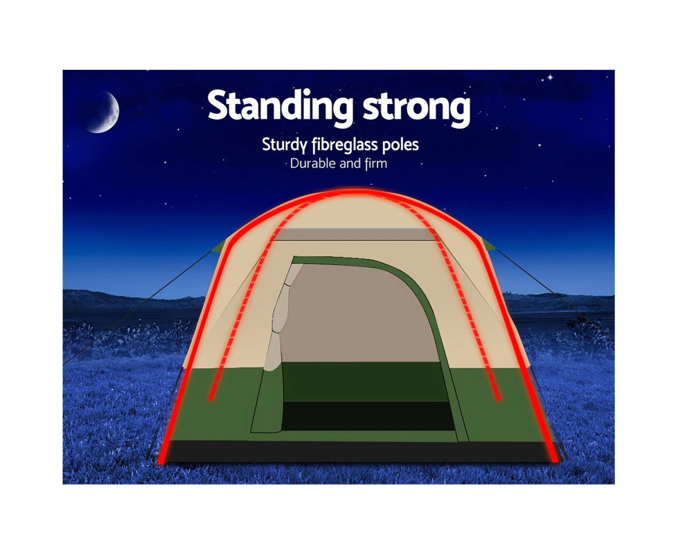 Family Camping Tent 4 Person Hiking Beach Tents Canvas