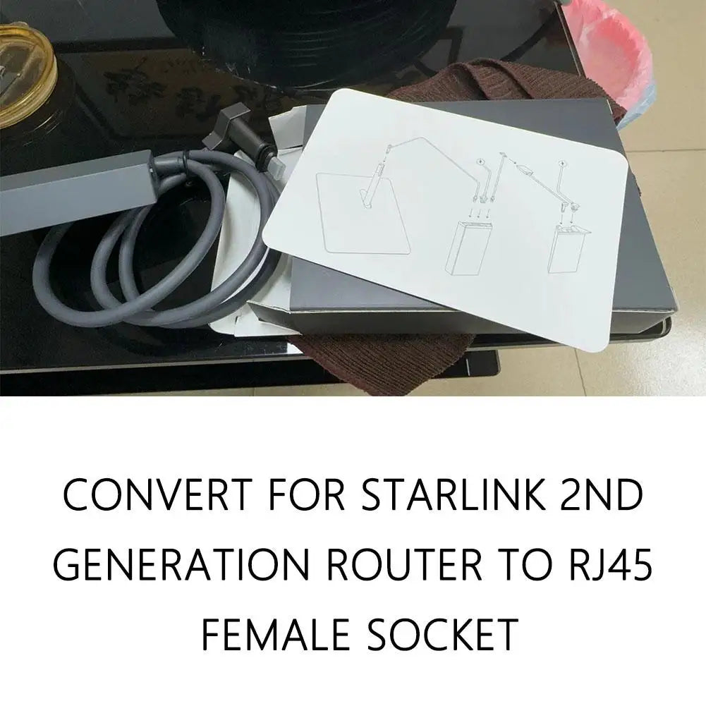 Converter Box for Starlink V2 Router to RJ45 Female Socket Data Transmission Speed 670 Mbits