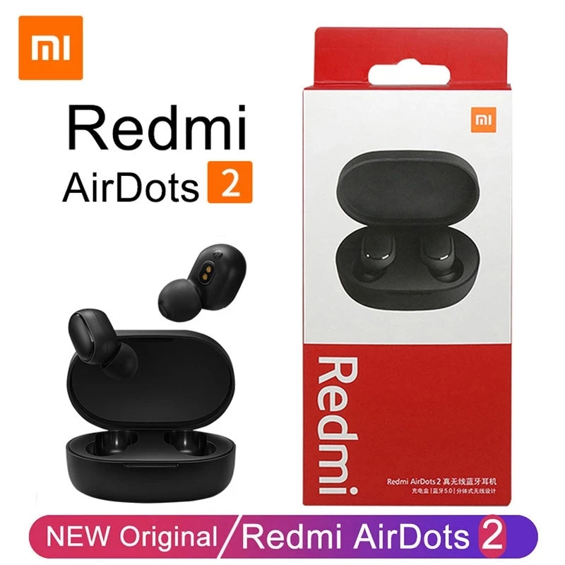 New Xiaomi  Airdots 2 Wireless Bluetooth Headset with Mic Earbuds Airdots 2 Fone Bluetooth Earphones Wireless Headphones