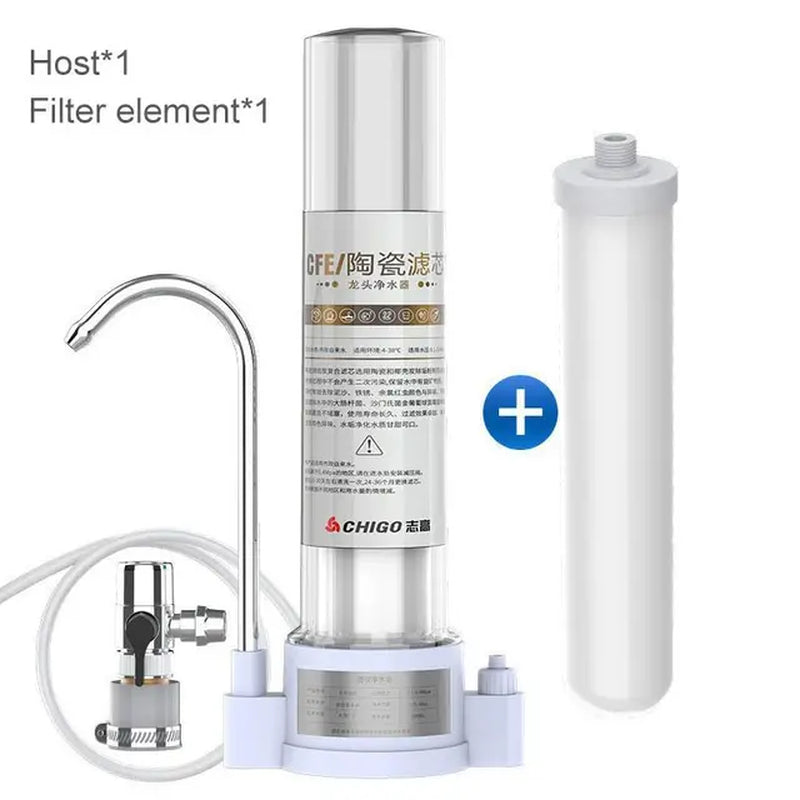 80L/H Household Straight Drink Water Purifier Tap Water Filter for Kitchen Front Faucet Drinking Filtro Washable Ceramic Filter