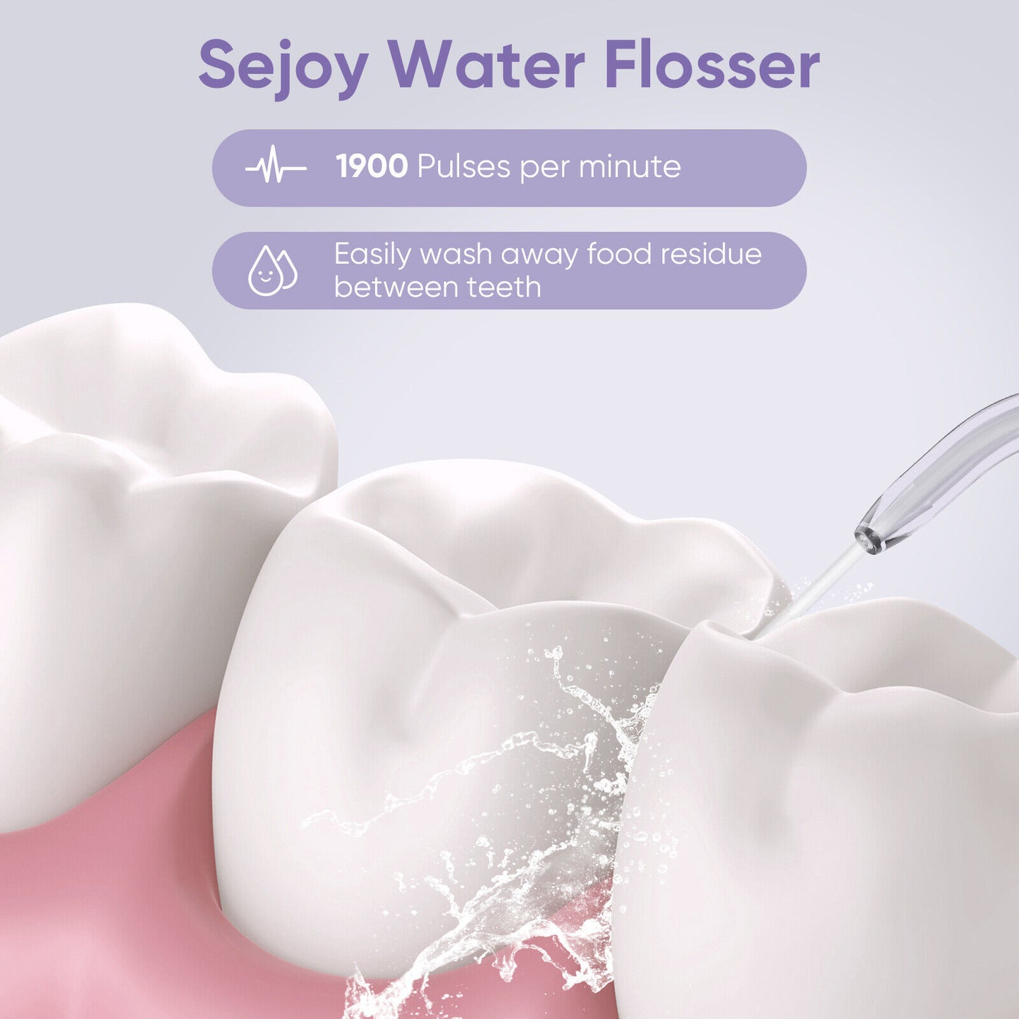 SEJOY Water Flosser Dental Oral Irrigator Portable Rechargeable Teeth Cleaner