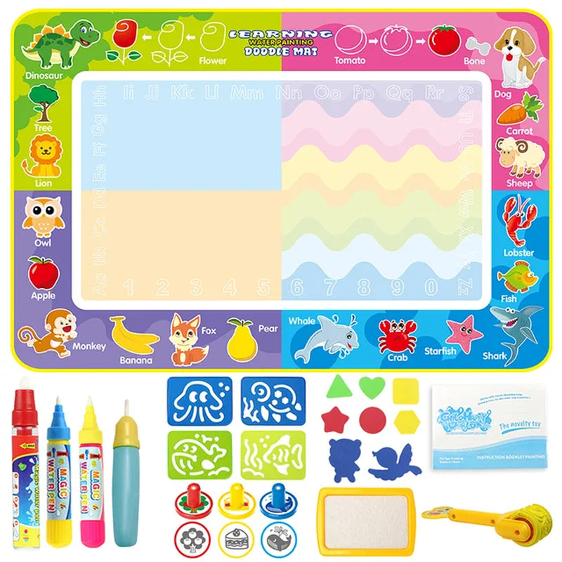 Magic Water Drawing Mat Coloring Doodle Mat with Magic Pens Montessori Toys Painting Board Educational Toys for Kids